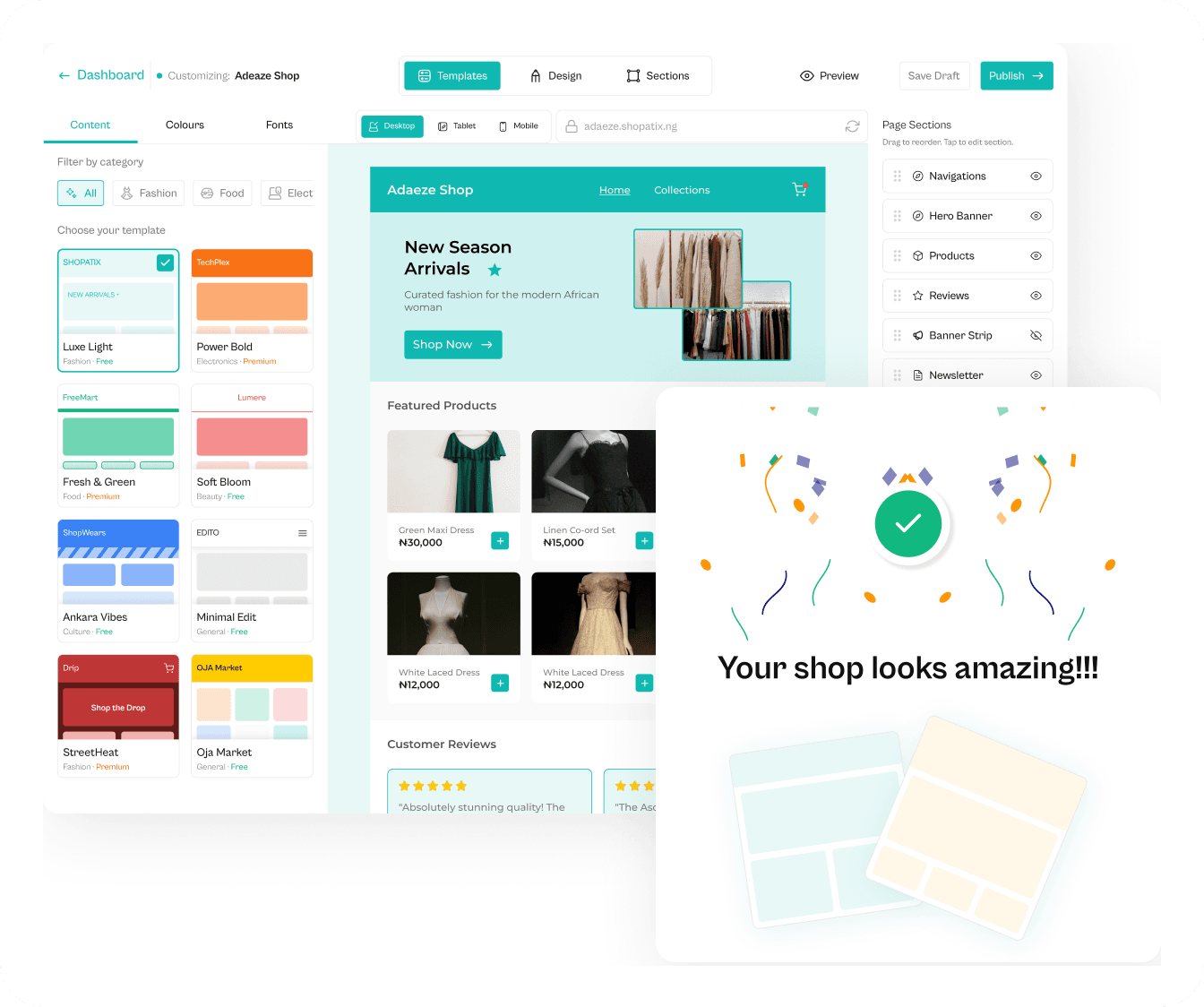 ShopAtix storefront builder